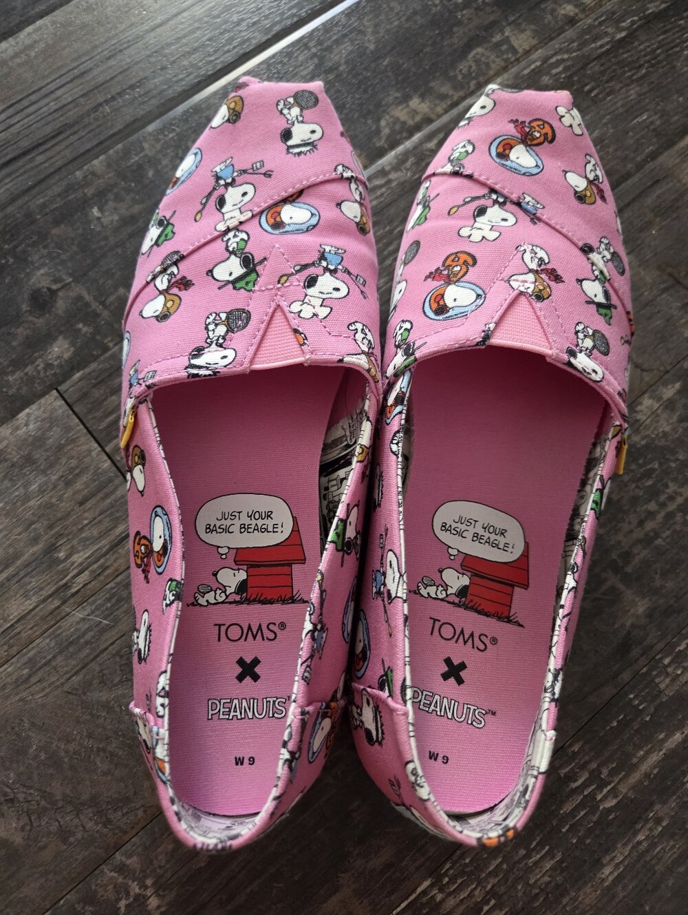 TOMS Pink Snoopy Print Slip-On Sneakers